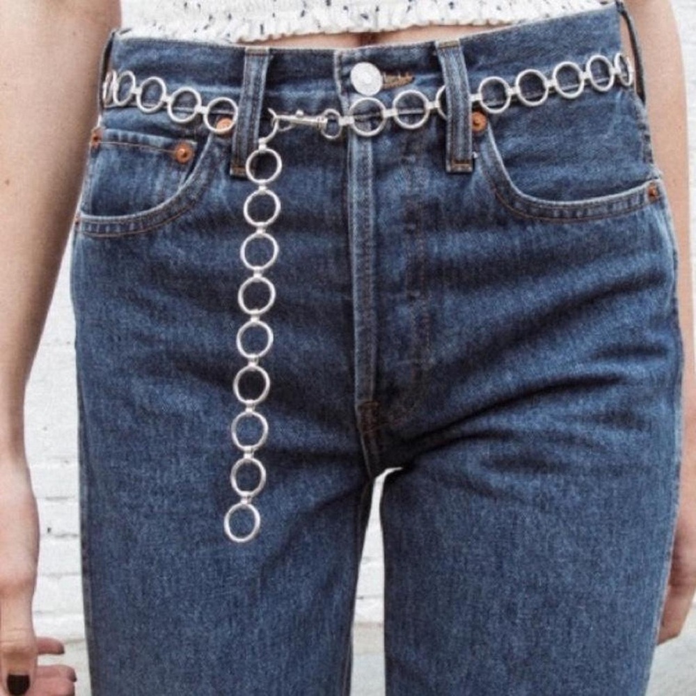 Brandy Melville Silver Circle Chain Belt